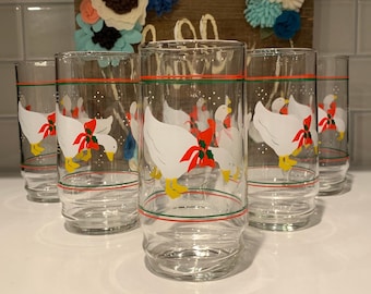 Vintage Geese Drinkware  | Geese Table Decor