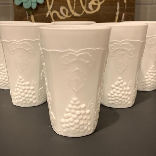 Milk Glass Tumblers Etsy