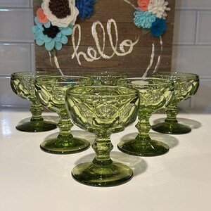 Green Champagne Glasses | Provincial Tall Sherbet Glasses | Emerald Green Tablescape | Wedding Glassware | Wedding Gifts