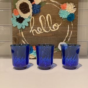 Cobalt Blue France Juice Glasses / Cobalt Glassware