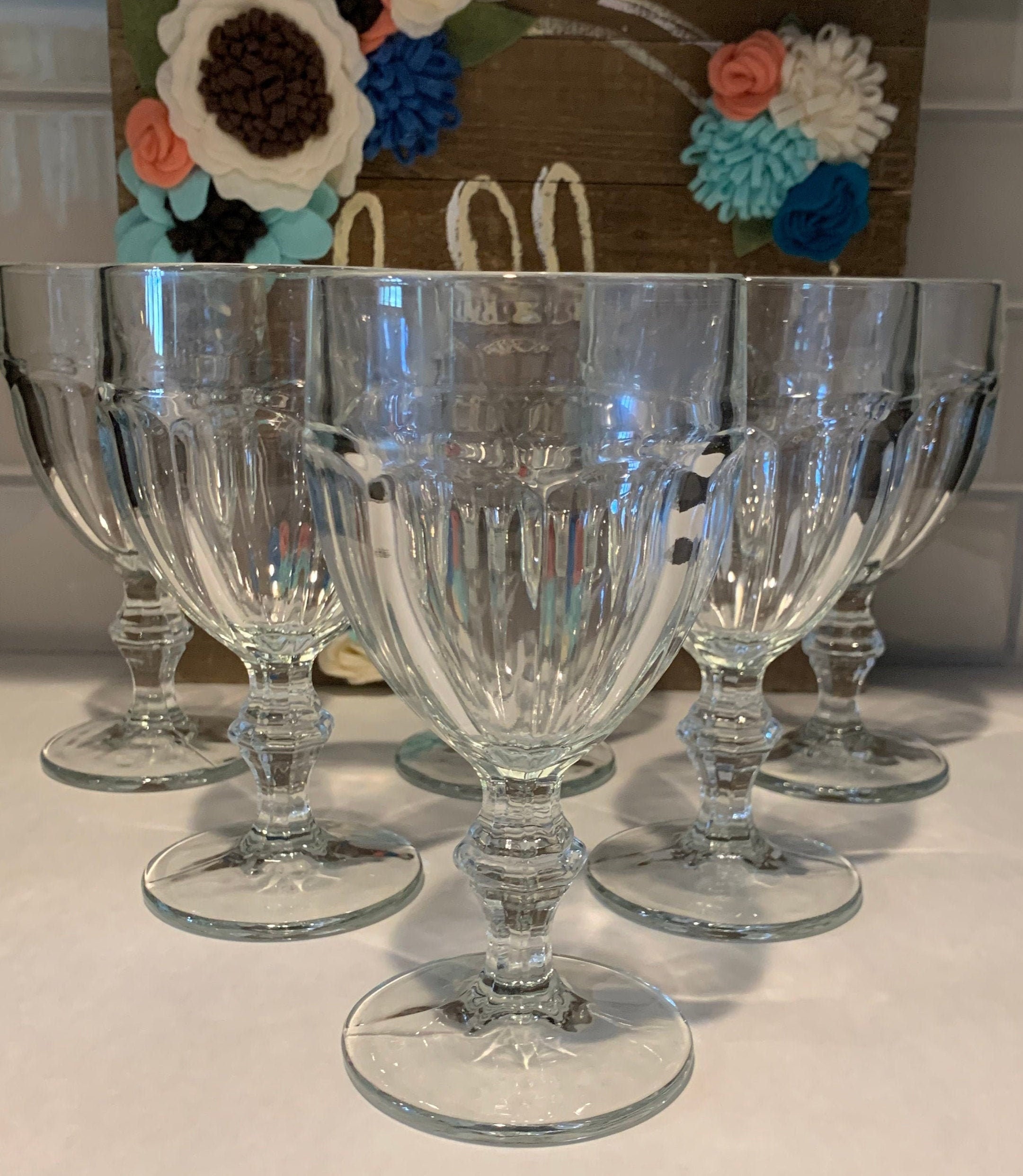 Vintage Gibraltar Clear Water Goblet by LIBBEY GLASS COMPANY Etsy