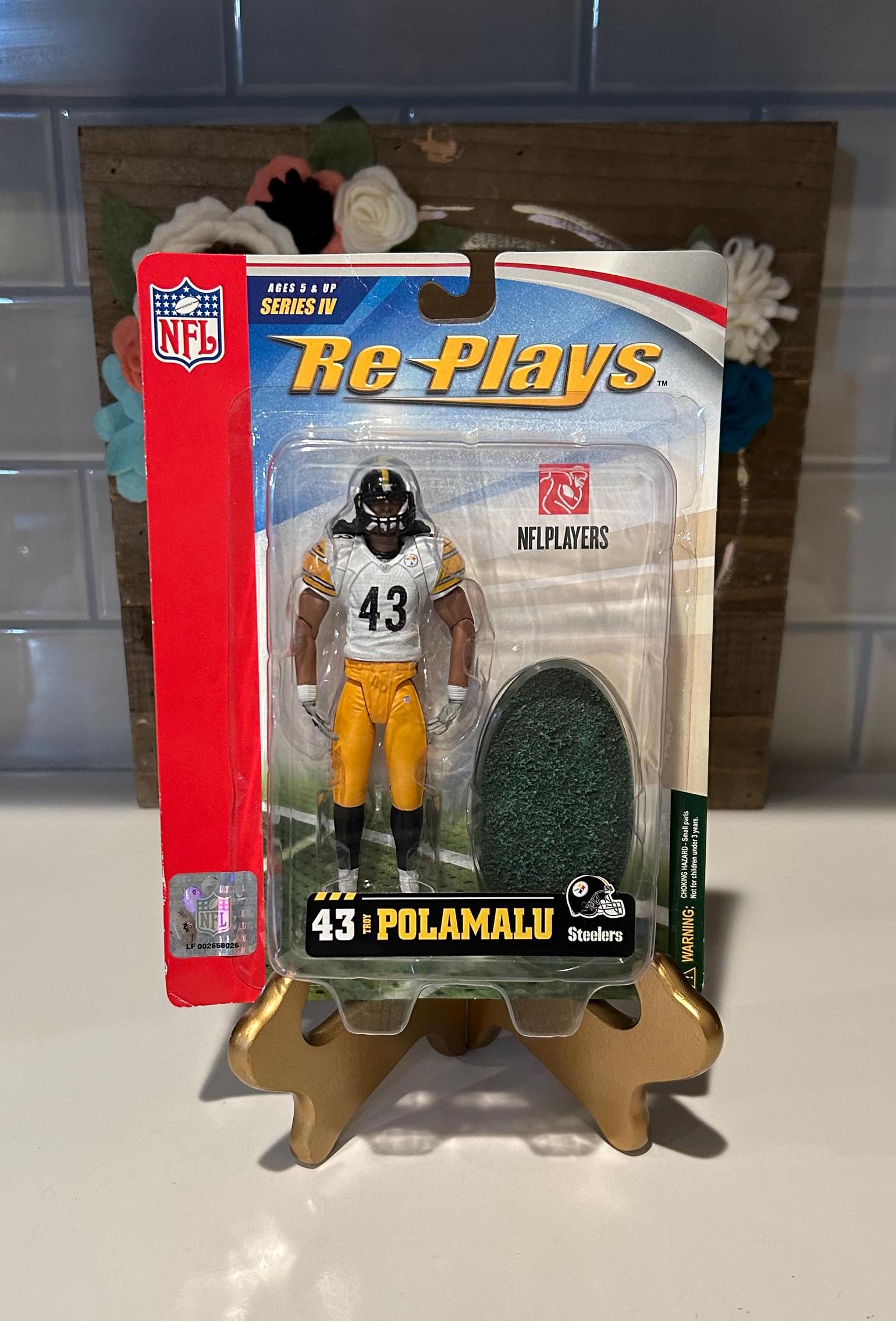 NFL Football Re-plays Steelers Troy Polamalu Series IV Action