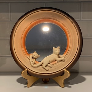 Cat Wall Hanging Mirror | Cat Home Decor | Sweet Playful Cat Mirror  | Cat Wall Hangings | Unique Cat Gifts | Home Decor