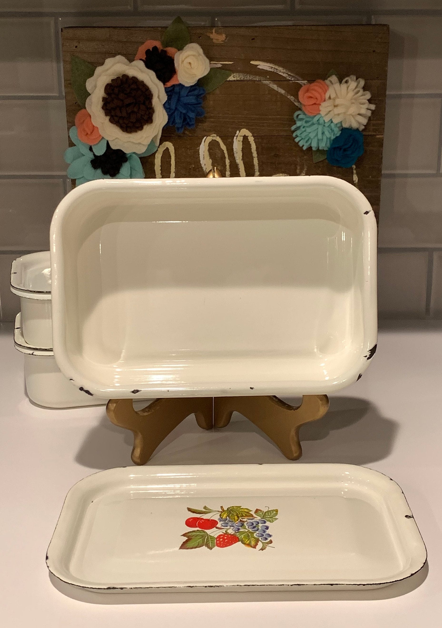 Vintage Berry Enamel Refrigerator Boxes Enamelware Lunch - Etsy