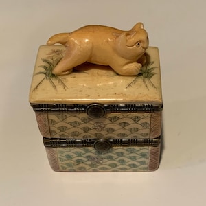 Cat Trinket Dish | Cat Two Tiered Trinket Box | Cat Vanity Decor | Cat Ring Box