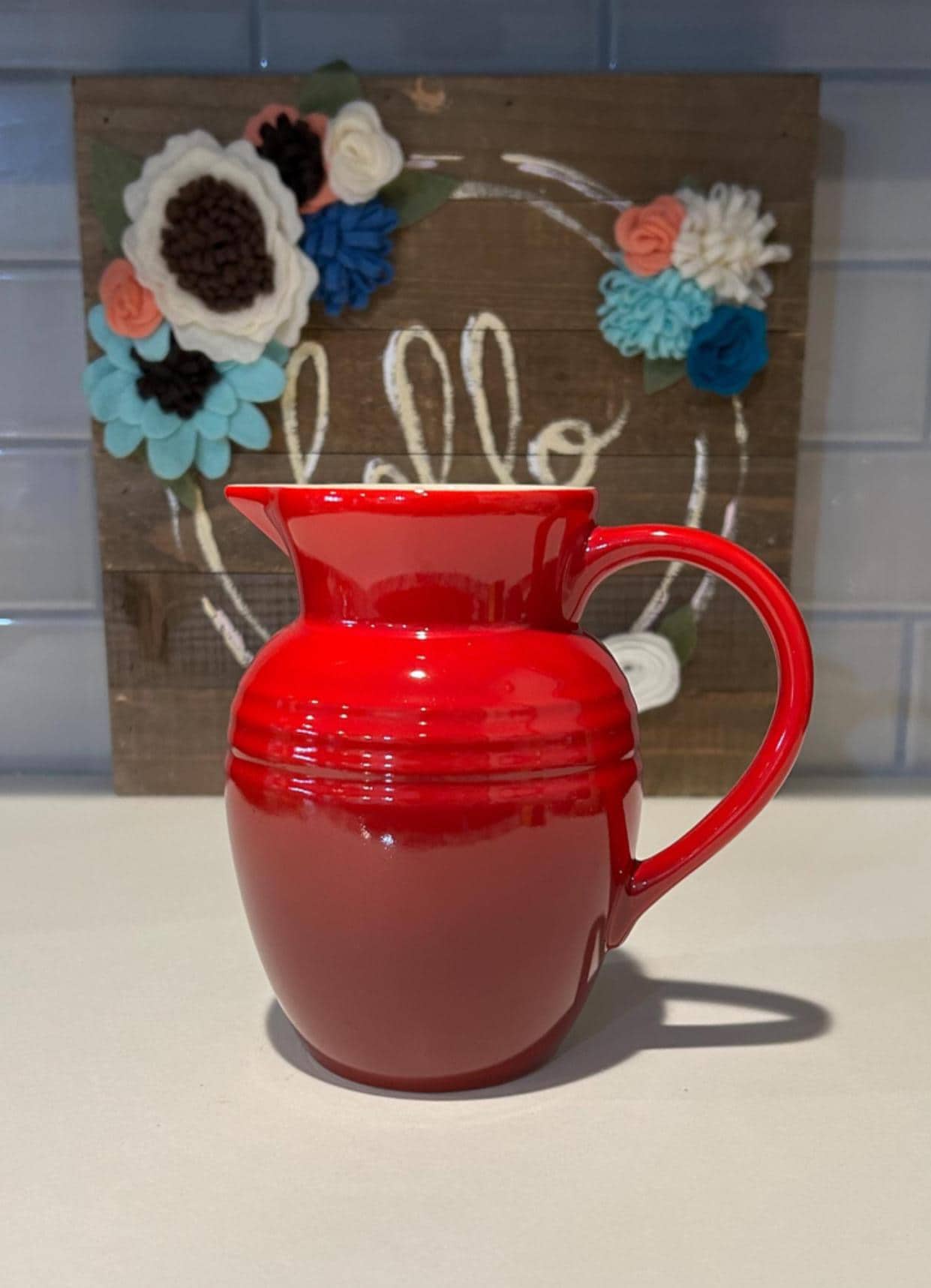 Red Le Creuset Water Pitcher: Kitchen Decor - Etsy