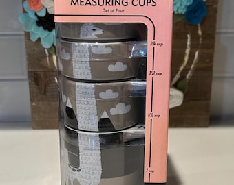 Tazas medidoras apilables de cerámica con forma de llama Kitsch'n Glam