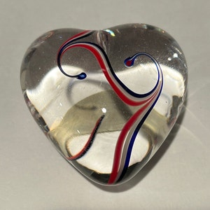 Robert Held Iridescent Dichroic Heart Paperweight | Heart Art Glass | Heart Office Decor | Heart Vanity Decor | Heart Art Glass Gift