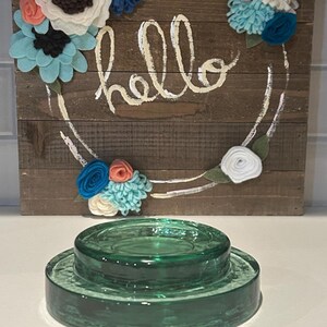 Green Glass Disk Candle Holders | Sea Green Glass Candle Disk | Green Table  Glass Decor