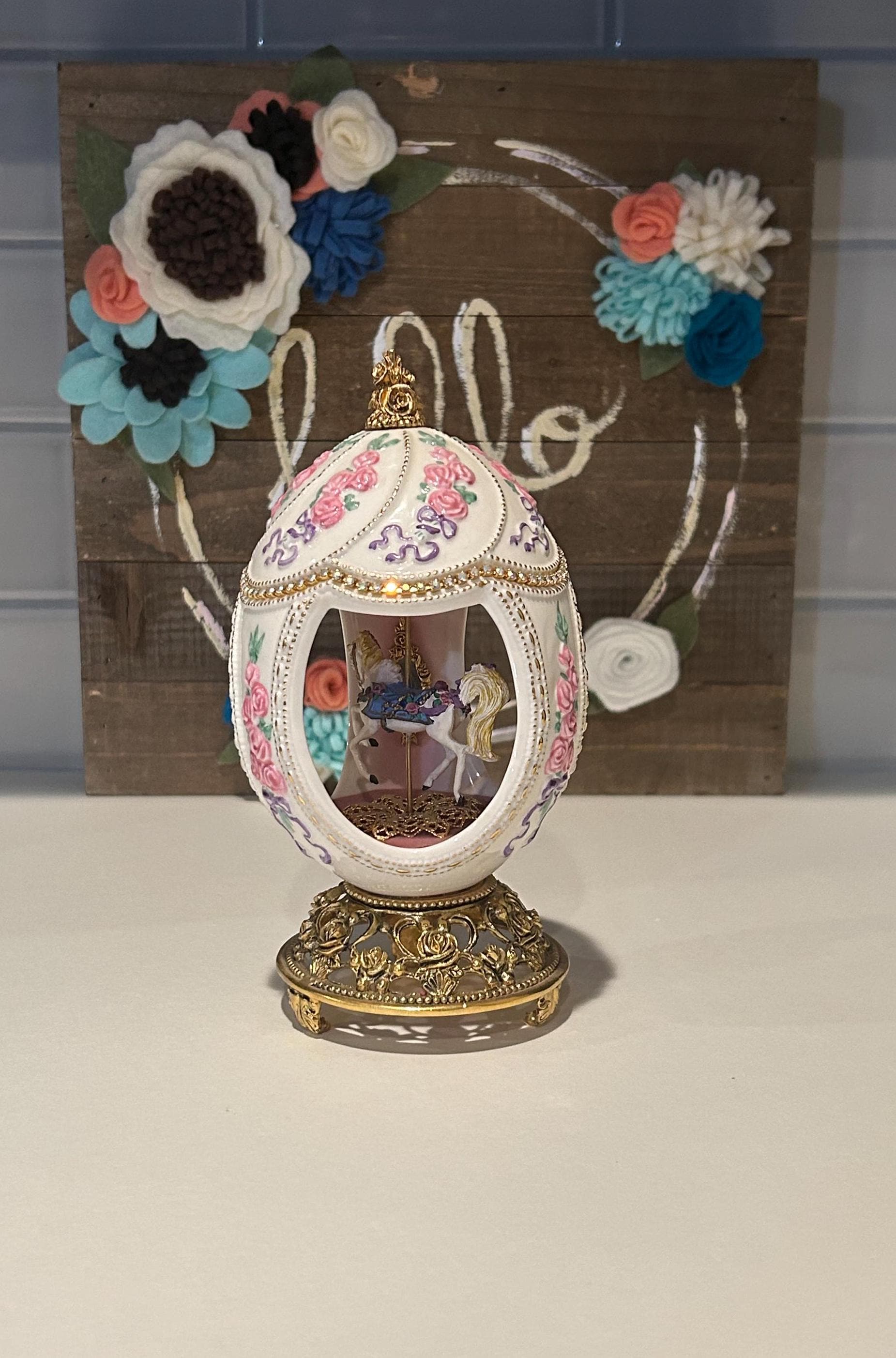 Franklin Mint Faberge Musical Carousel Egg: Collectible Figurine