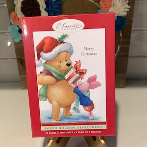 Vintage Sunrise Greetings Tarjetas de Navidad de Winnie the Pooh / Tarjetas de Navidad de Winnie the Pooh y sus amigos
