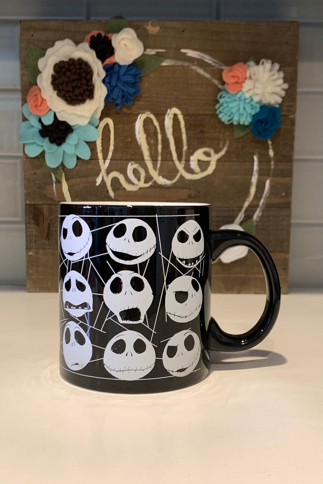 Nightmare Before Christmas Jack Skellington Faces Glow Coffee Mug ...