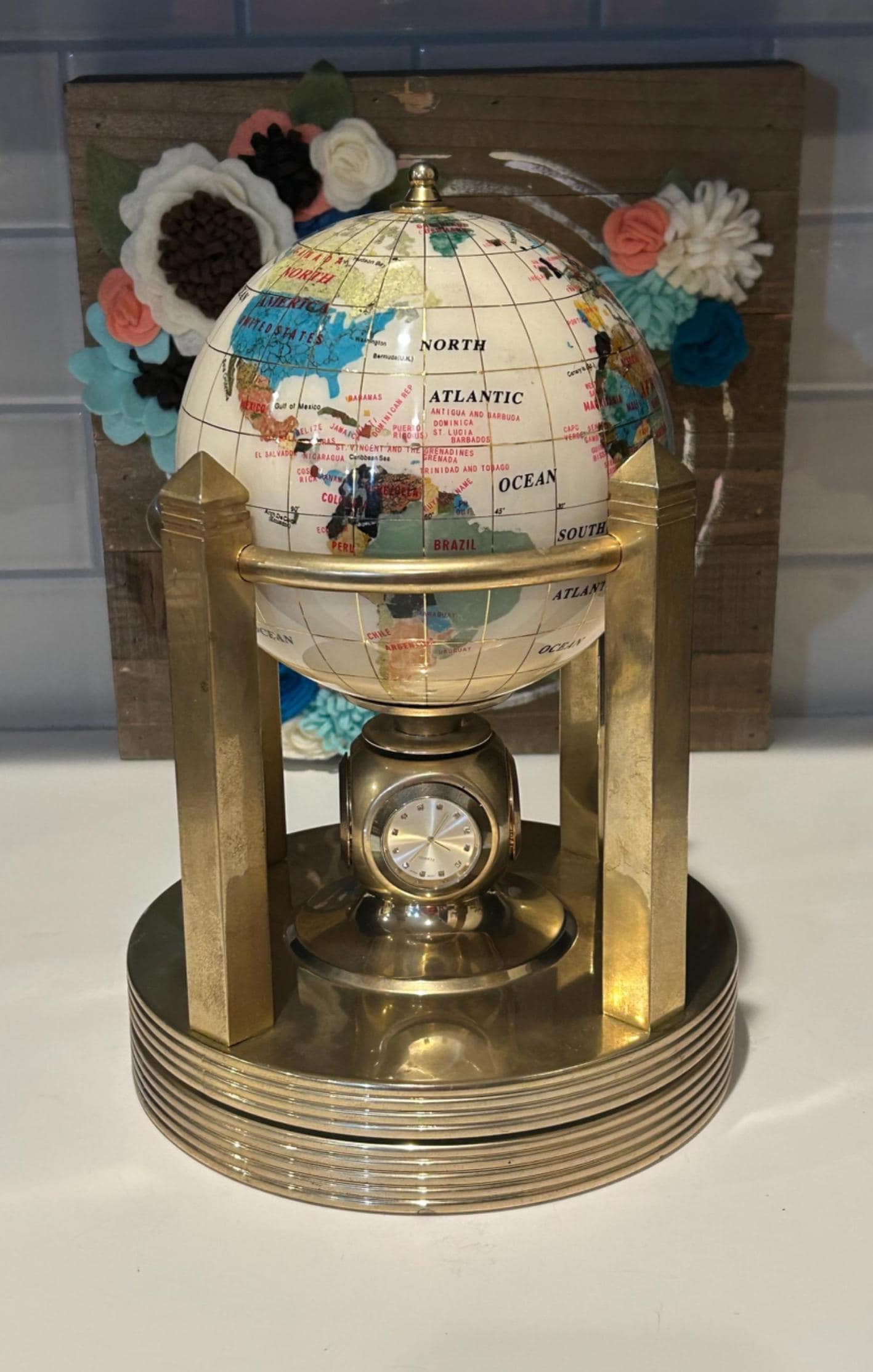 Gemstone World Globe and Clocks - Etsy