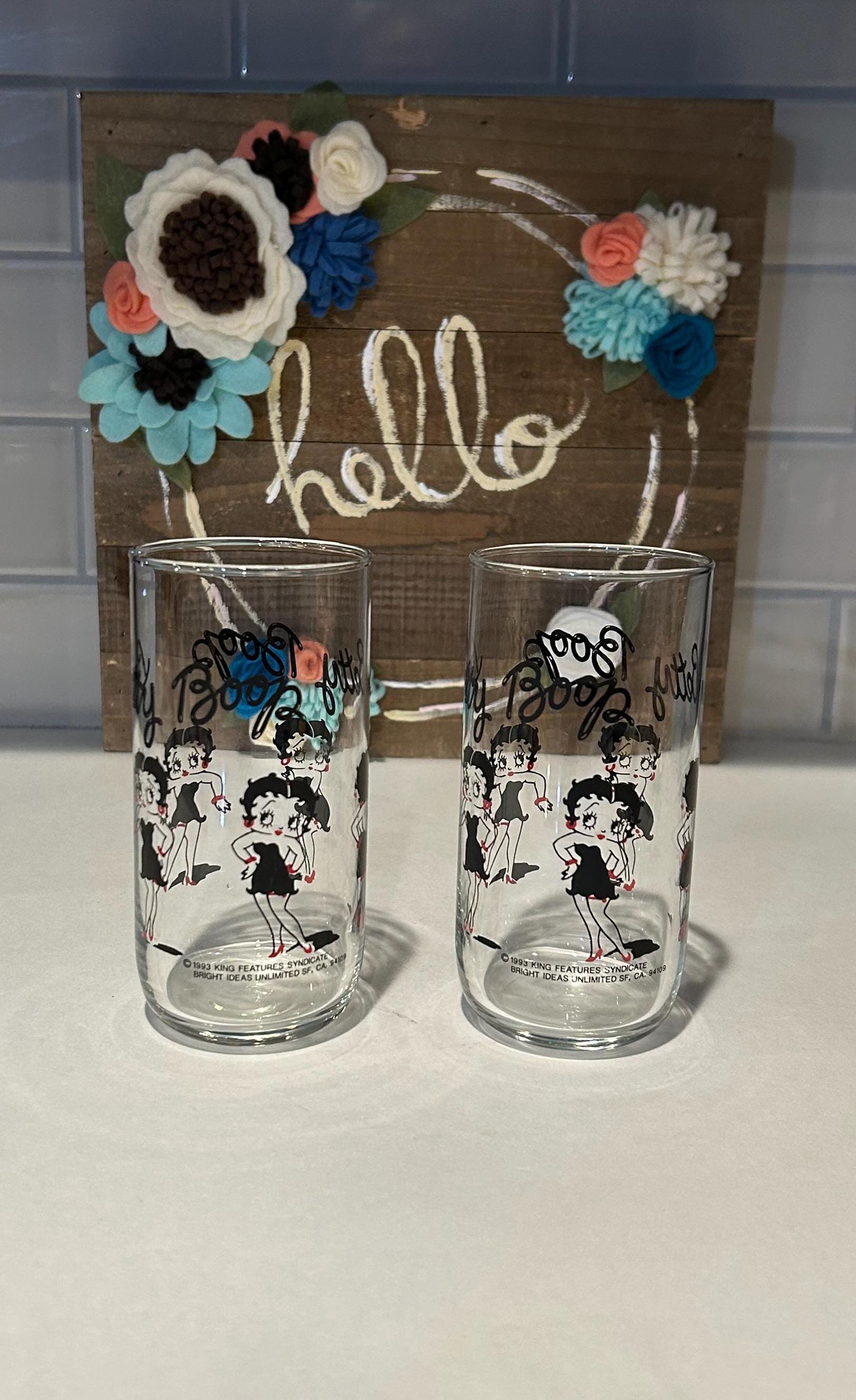 ヴィンテージ ベティ・ブープ ガラスタンブラー - 2個セット - Etsy 日本