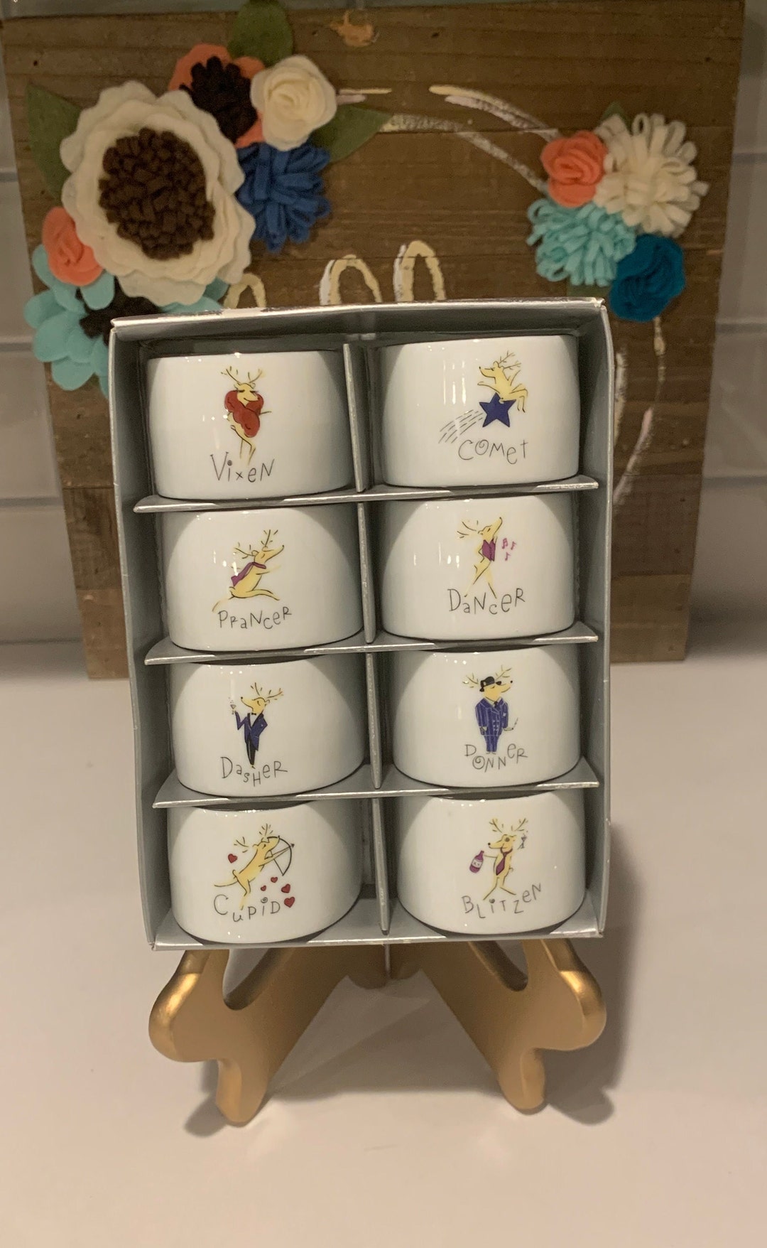 Reindeer Napkin Ring Holders Pottery Barn Reindeer Napkin