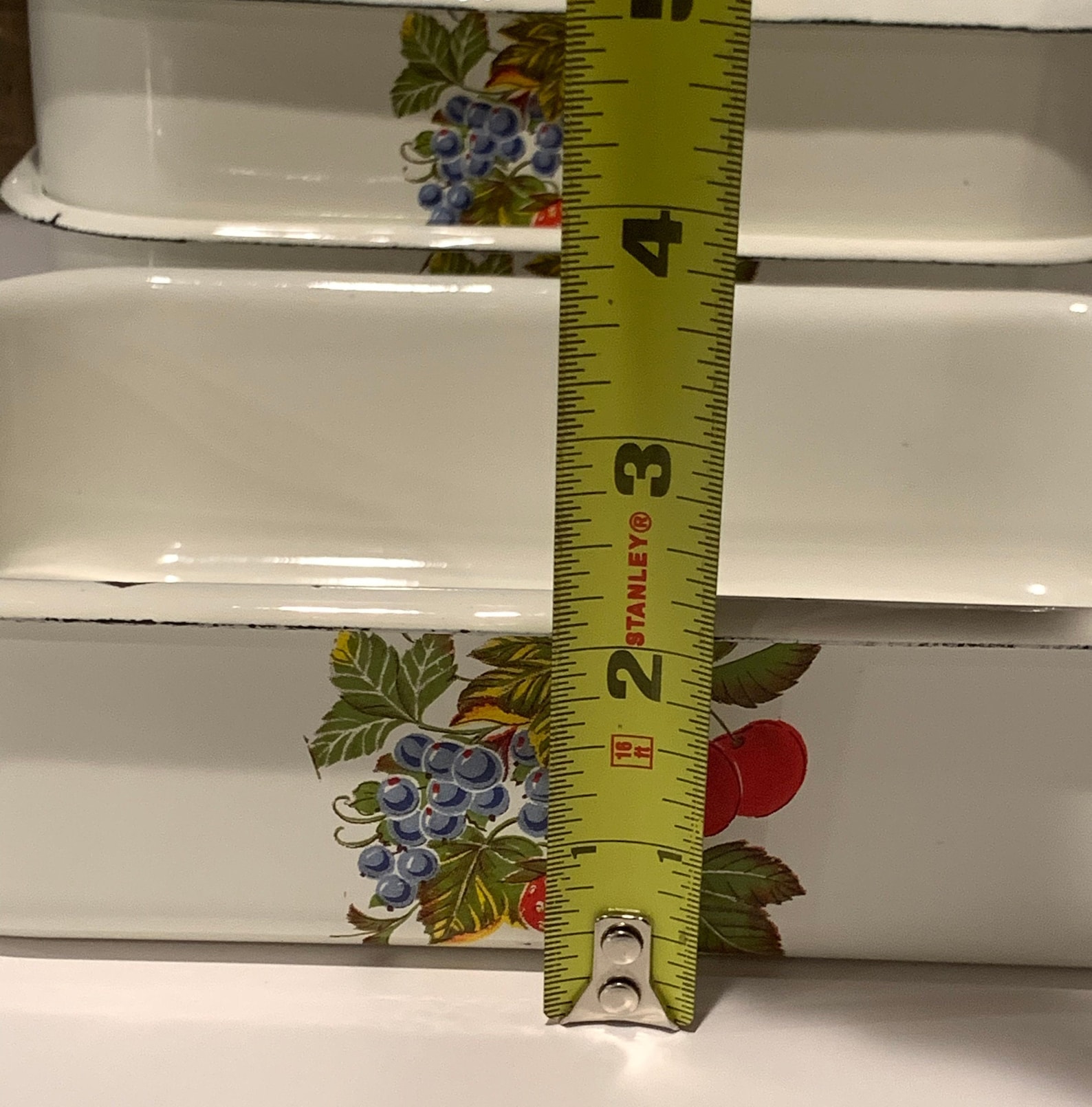 Vintage Berry Enamel Refrigerator Boxes Enamelware Lunch Etsy