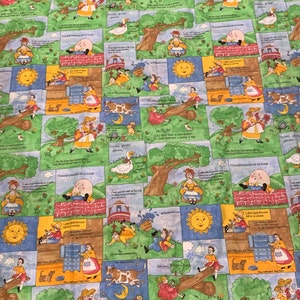 Funda nórdica con rima infantil / Funda nórdica infantil / Decoración de dormitorio infantil / Ropa de cama vintage /