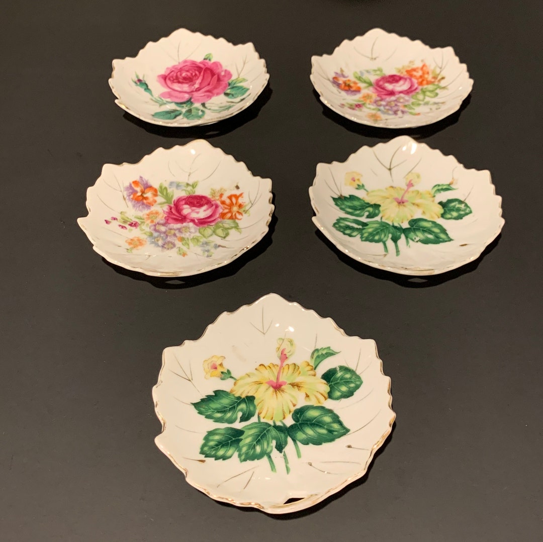 NASCO Hand Painted Porcelain Trinket Dish Japanese Floral Etsy