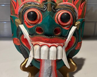 インドネシア バリ島 ランダ木製マスク |民芸ウォールアート - Etsy 日本