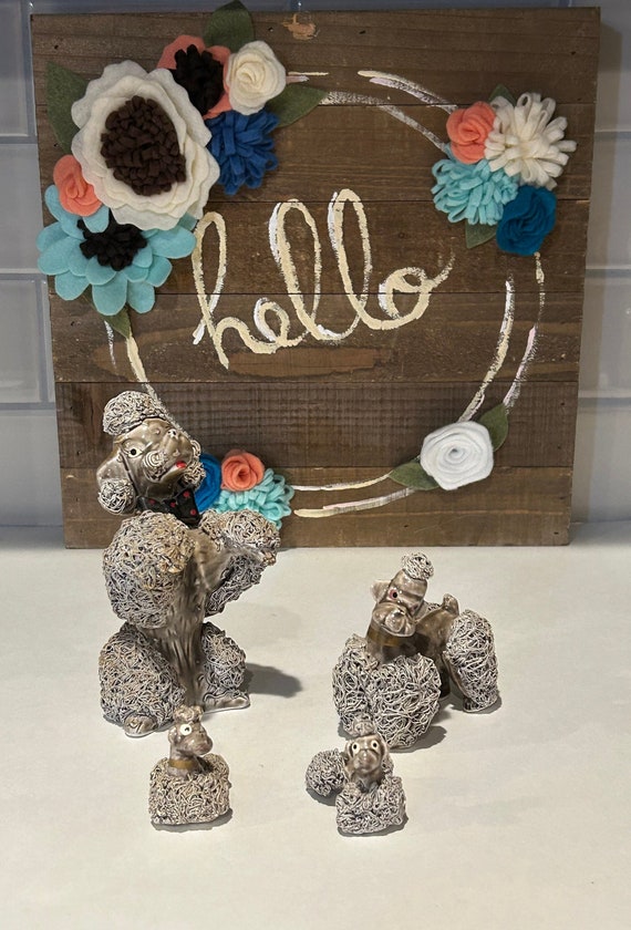 ヴィンテージグレースパゲッティプードルファミリーフィギュア