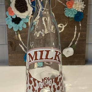 Vintage Kuh Glas Milchflasche: Sammlerstück Küchen Dekor