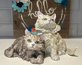 マンチョーリ イタリア陶器 猫の置物：花柄の長い首の像 - Etsy 日本