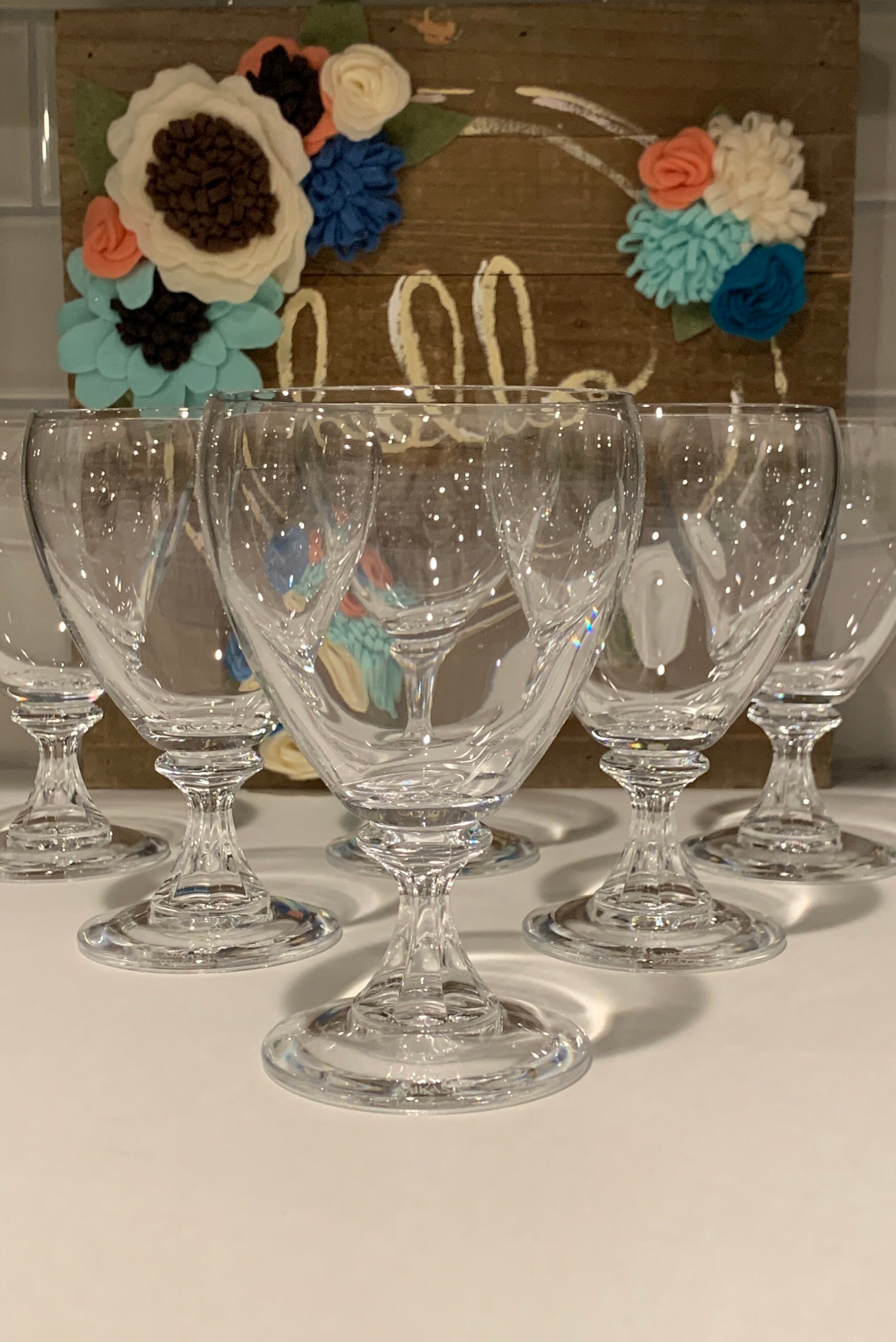 Vintage Mikasa Clear Glass Water Goblets Mikasa Goblets Etsy