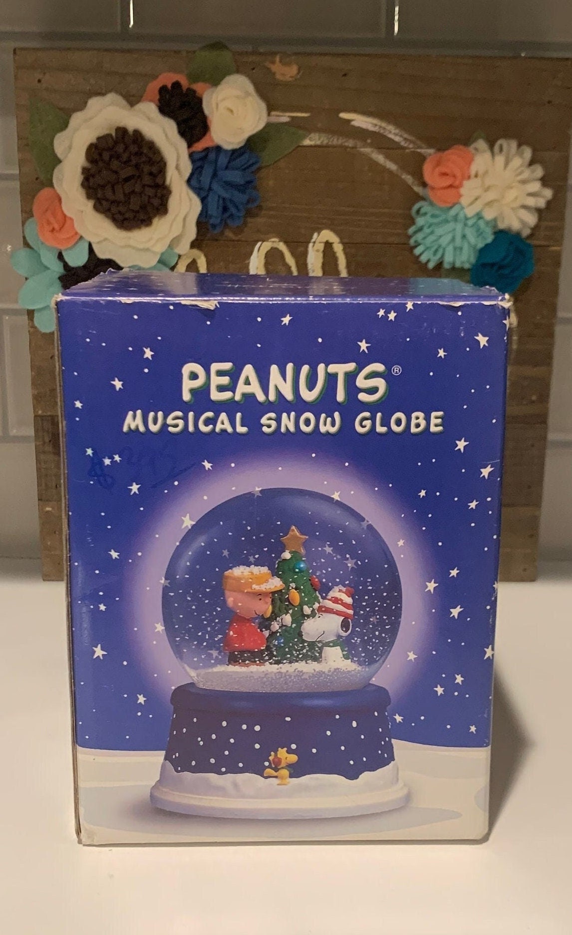 Peanuts Musical Snow Globe Christmas Music Globe Charlie Etsy
