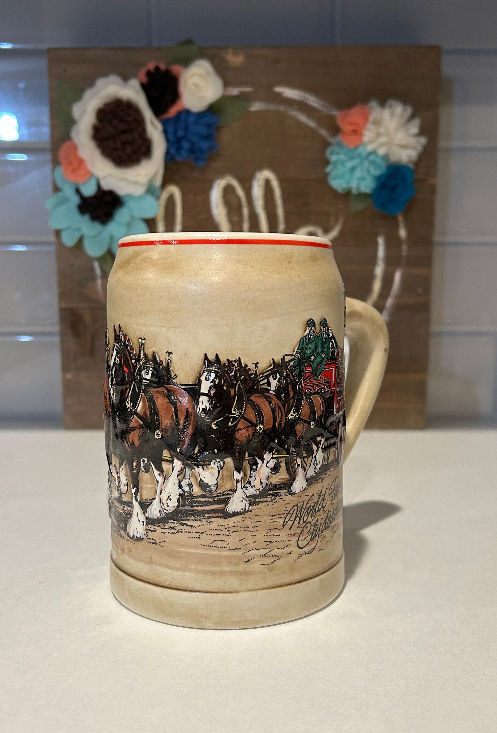 Anheuser Bush Budweiser 1980 CS19 Holiday Stein Budweiser Champion