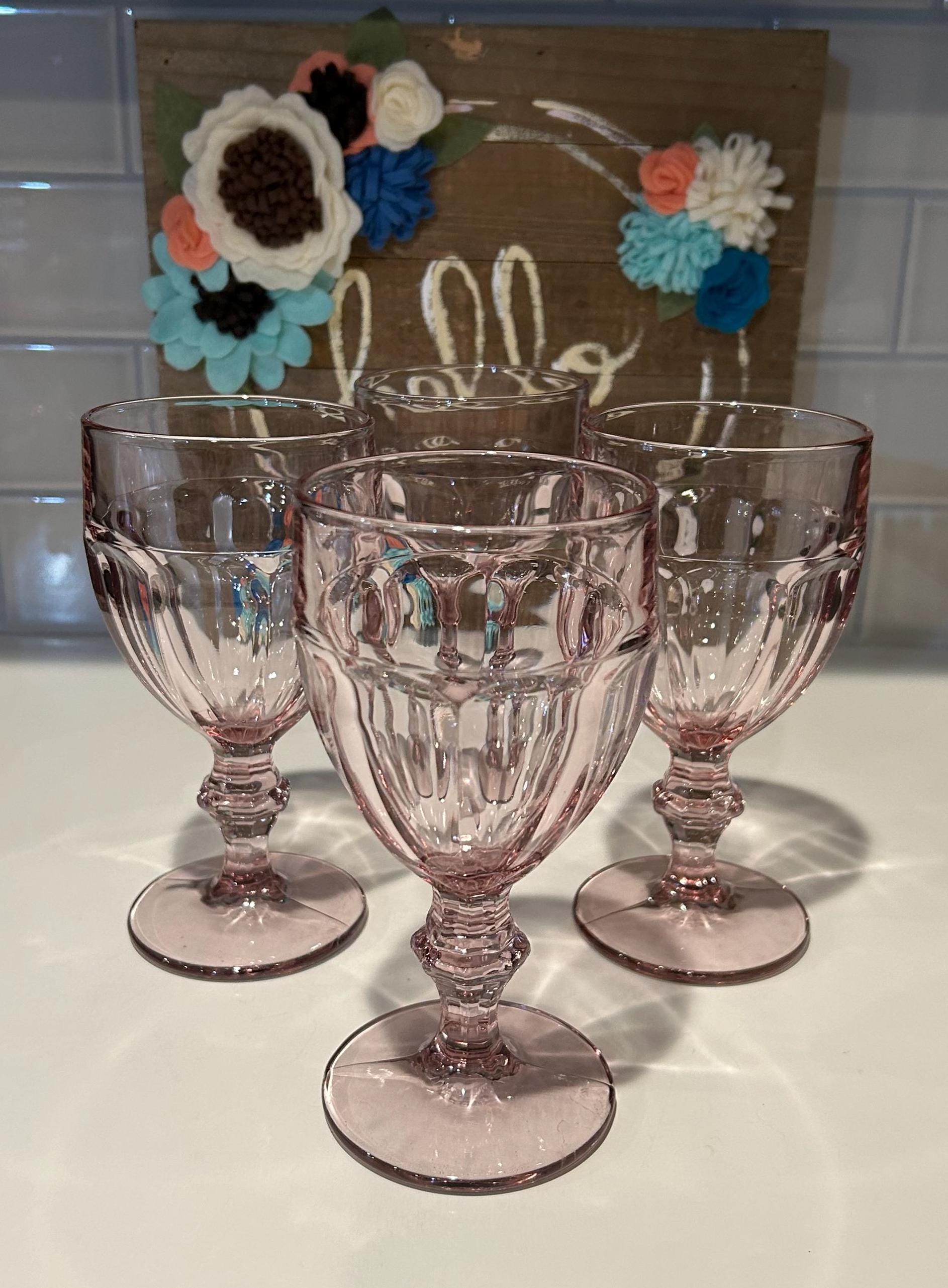 ヴィンテージ Libbey ジブラルタル ピンク ウォーターゴブレット | 4個 