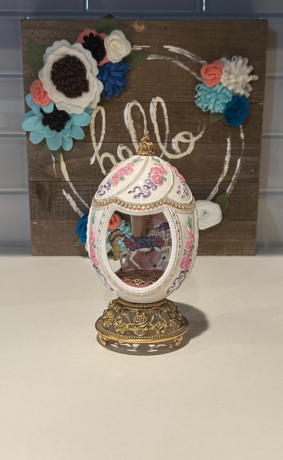 Franklin Mint Faberge Musical Carousel Egg: Collectible Figurine