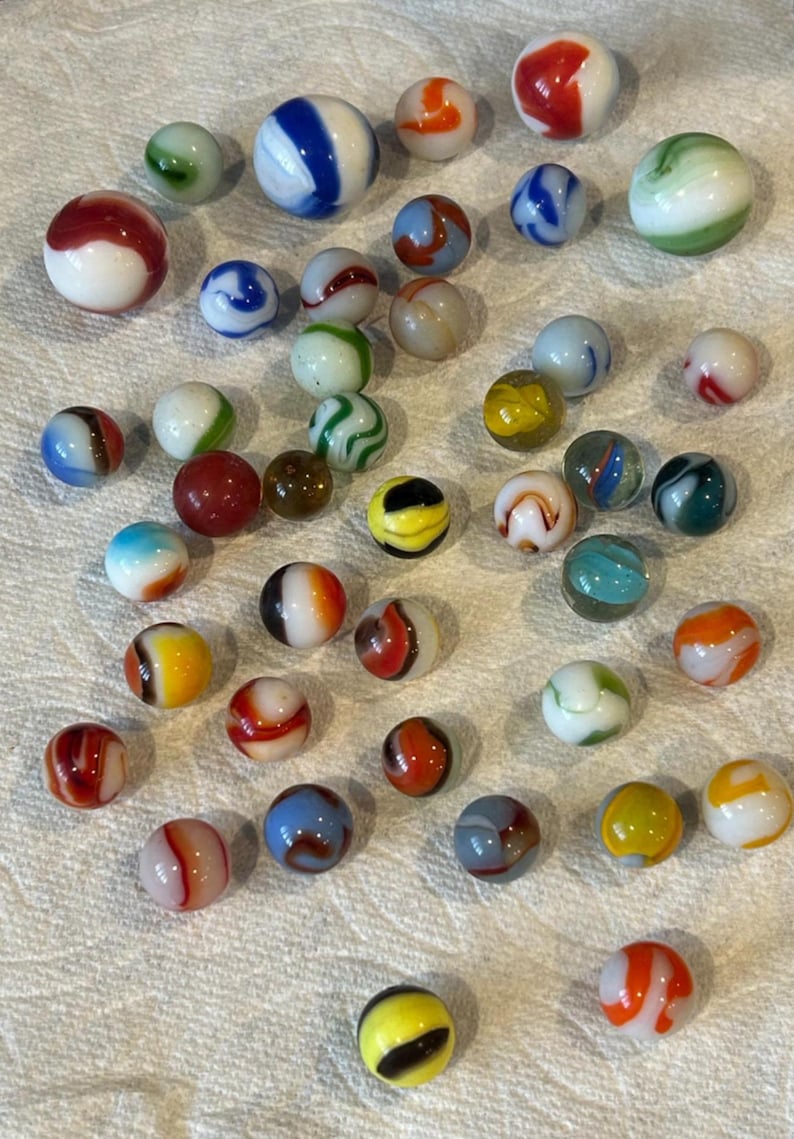 Marble Collection By Color Collectable Akro Agate Glass Marbles - Etsy