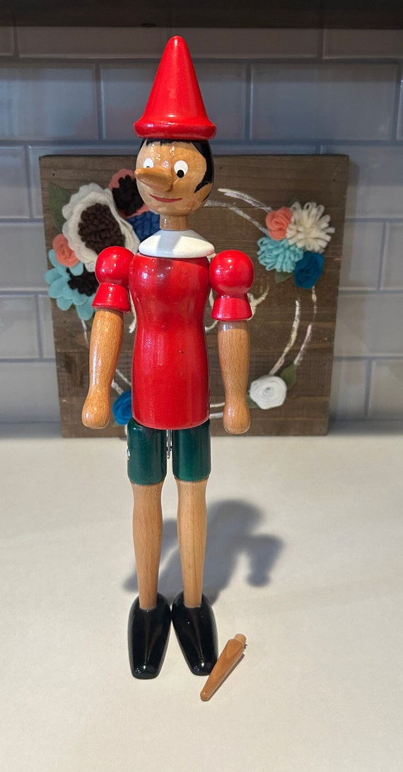 ヴィンテージピノキオ木製人形：コレクター向けフィギュア - Etsy 日本