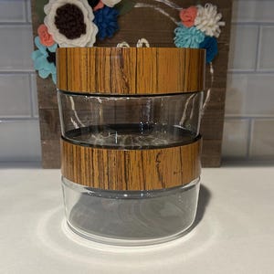 Pyrex Faux Holz Deckelglas Lebensmittel See N Store Kanister |  Mid Century Küchen Glaswaren | Pyrex Frischhaltedose