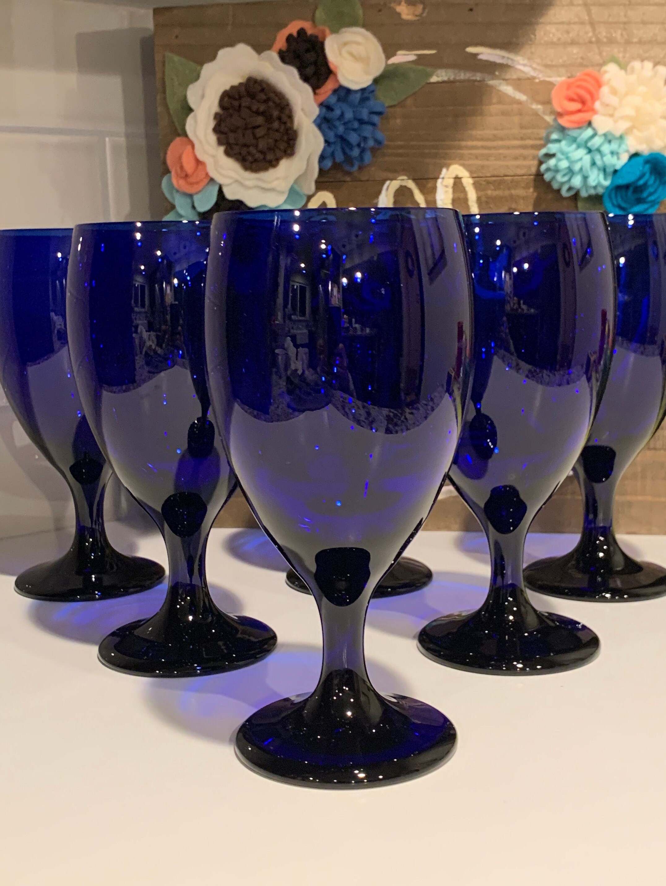 LIBBEY Iced Tea Goblets Premiere Cobalt by LIbbey Glass Etsy