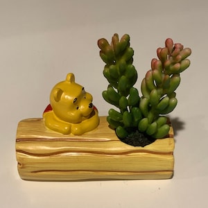 Winnie The Pooh Log Faux Planter Figur | Winnie The Pooh Sammlerstück