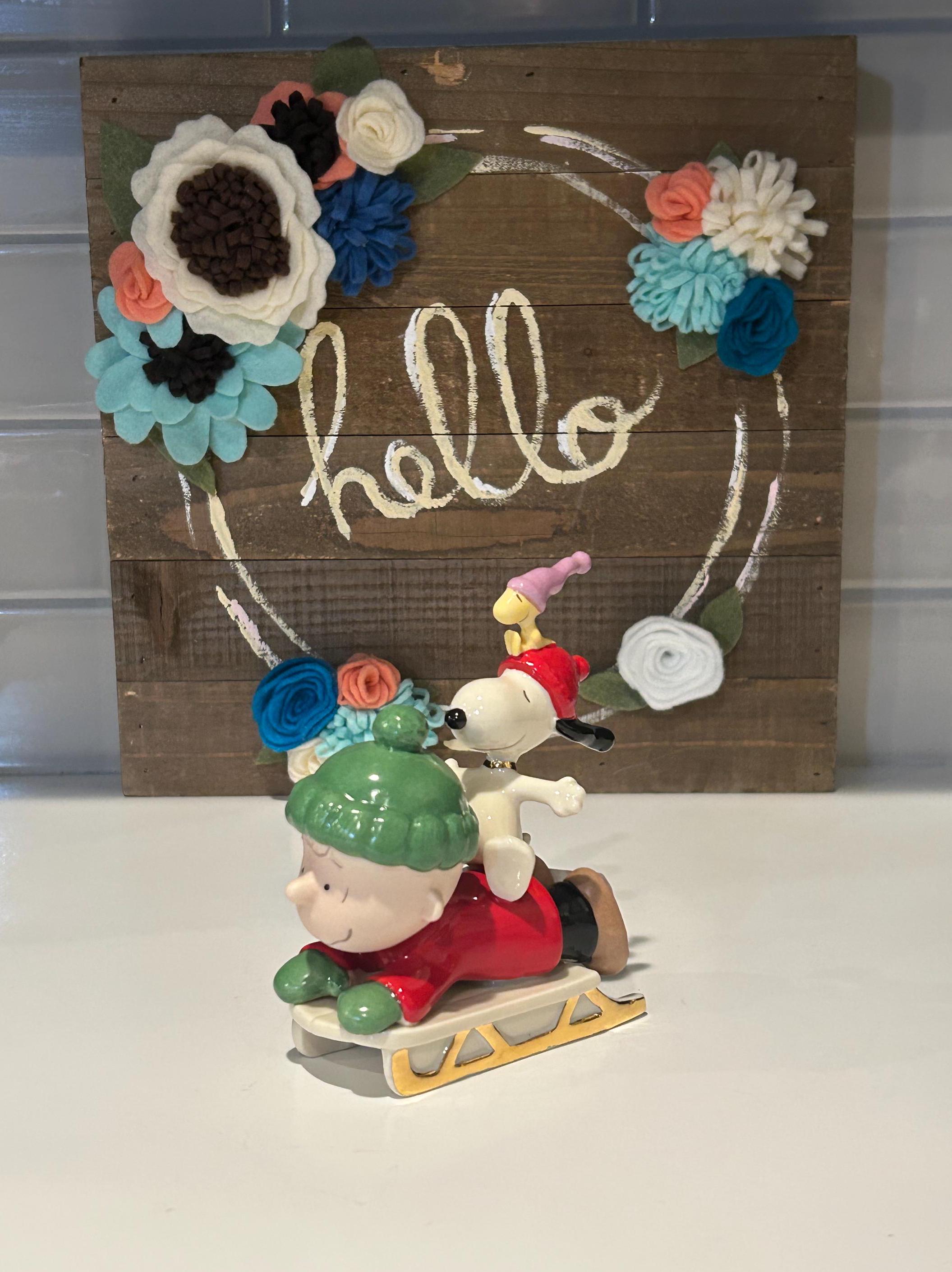 Lenox Snoopy's Sledding Adventure Figurine: Collectable Peanuts