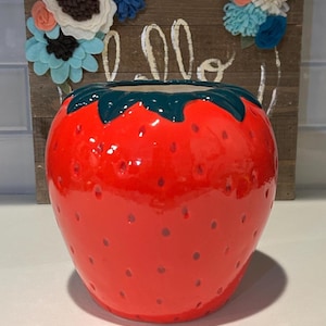 Strawberry Planter | Strawberry Kitchen Decor | Strawberry Lover Gifts