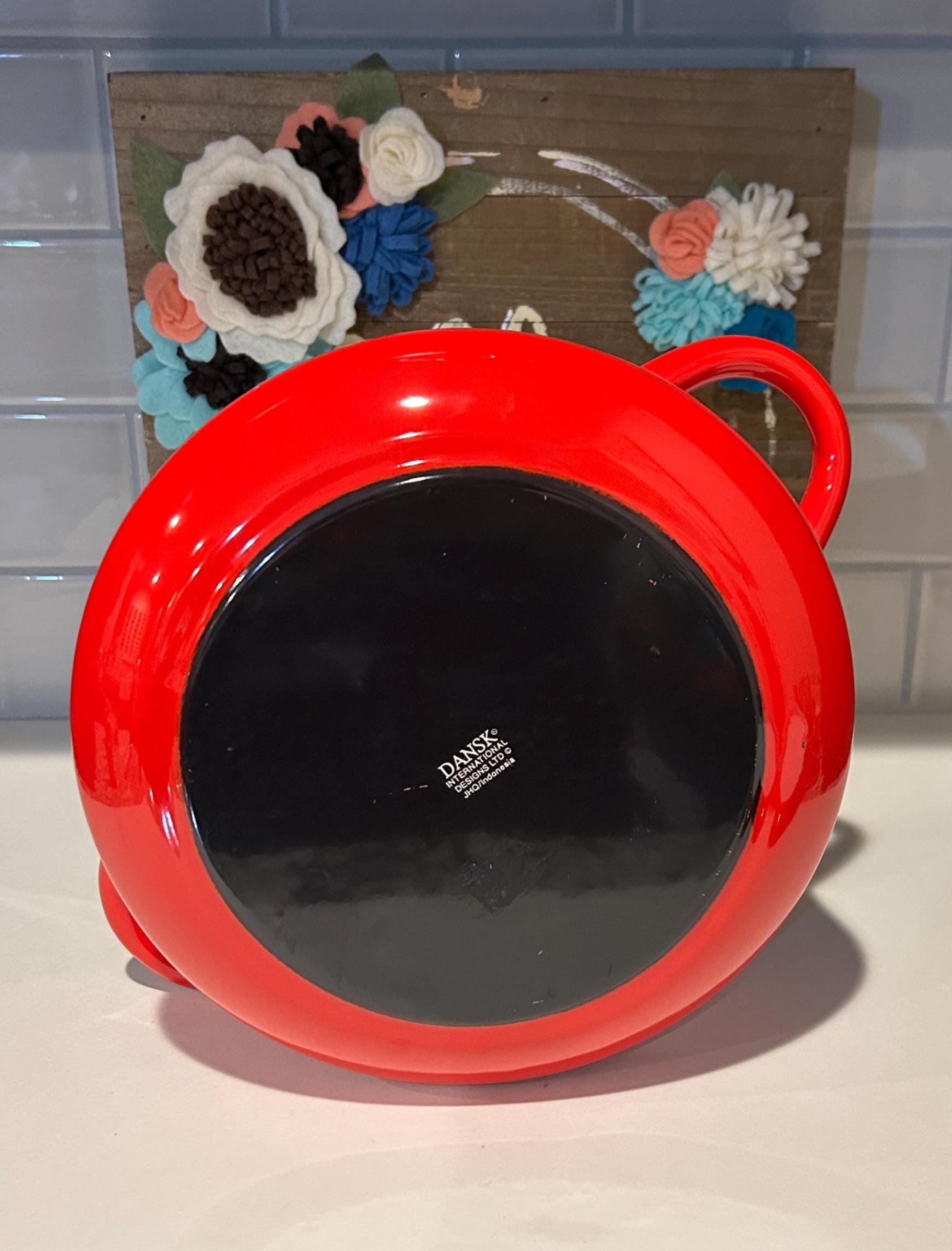 DANSK Red Enamel Casserole Bistro Pot | Vintage DANSK Cookware - Etsy