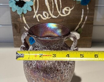 ムラーノガラス スカヴォ アメジスト花瓶：ブドウのアンフォラを
