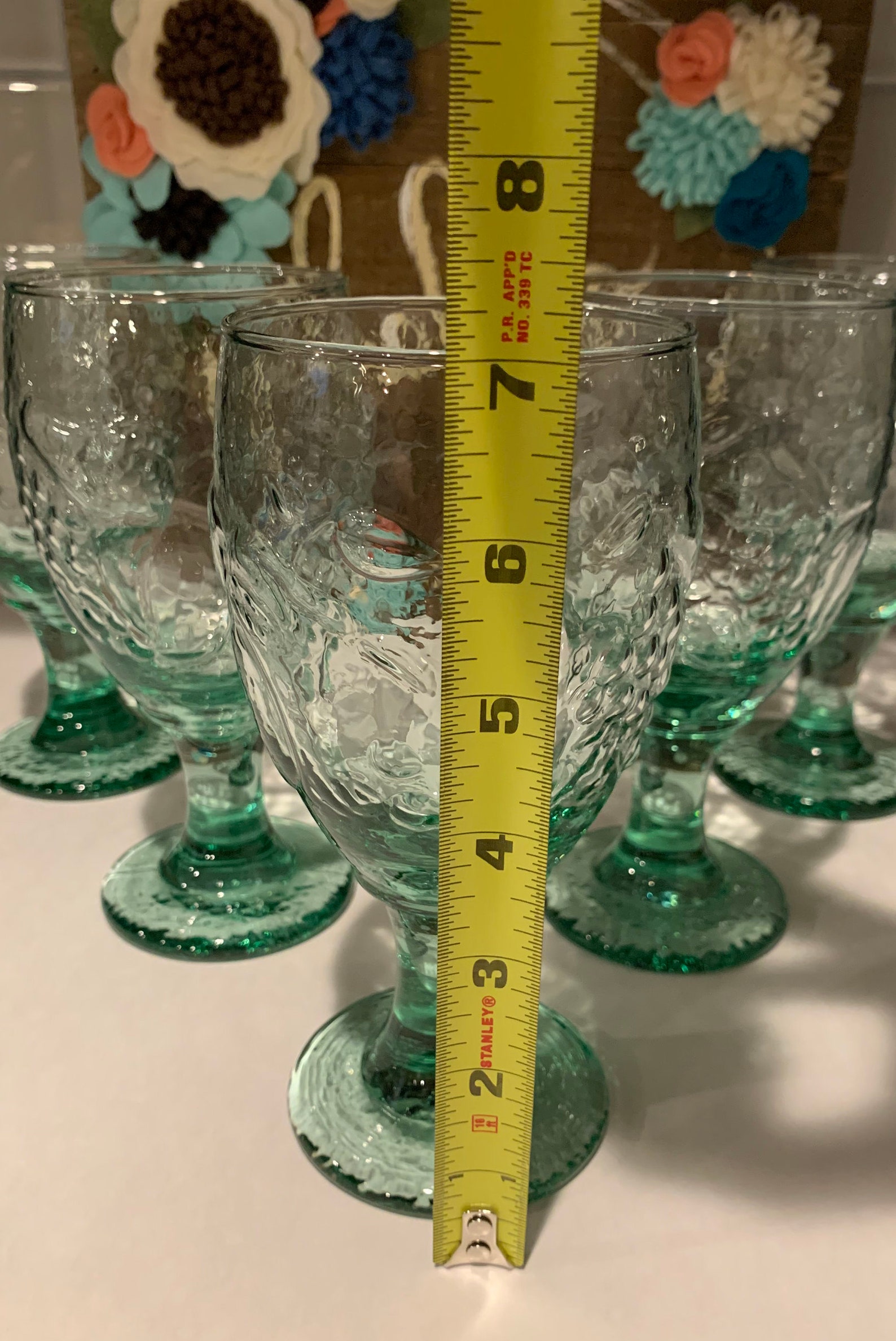 Libbey Green Glass Water Goblets Libbey Orchard Fruit Water Etsy