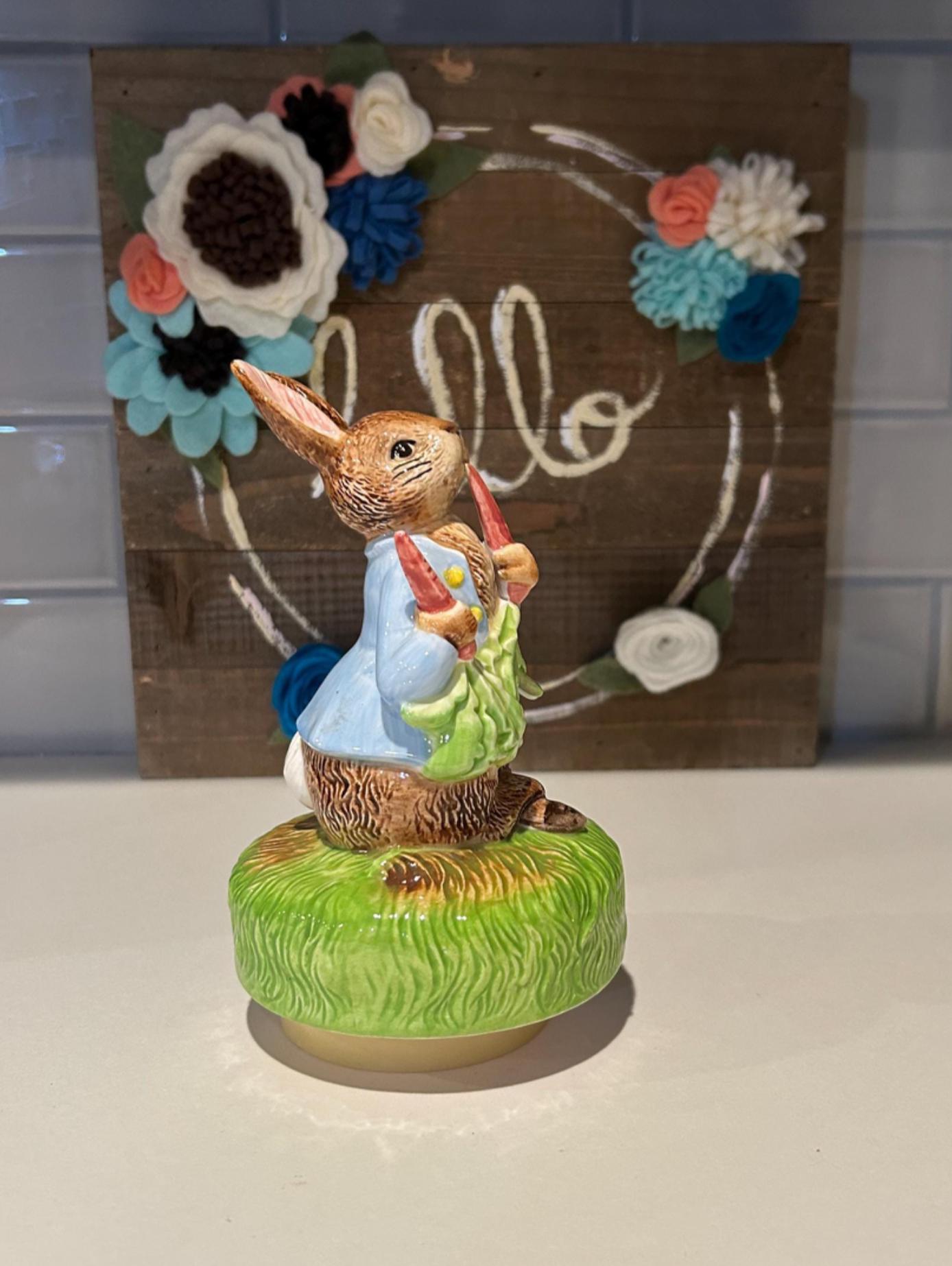 オルゴール付き陶器ラビット5体 セキグチ ピーターラビット 陶器