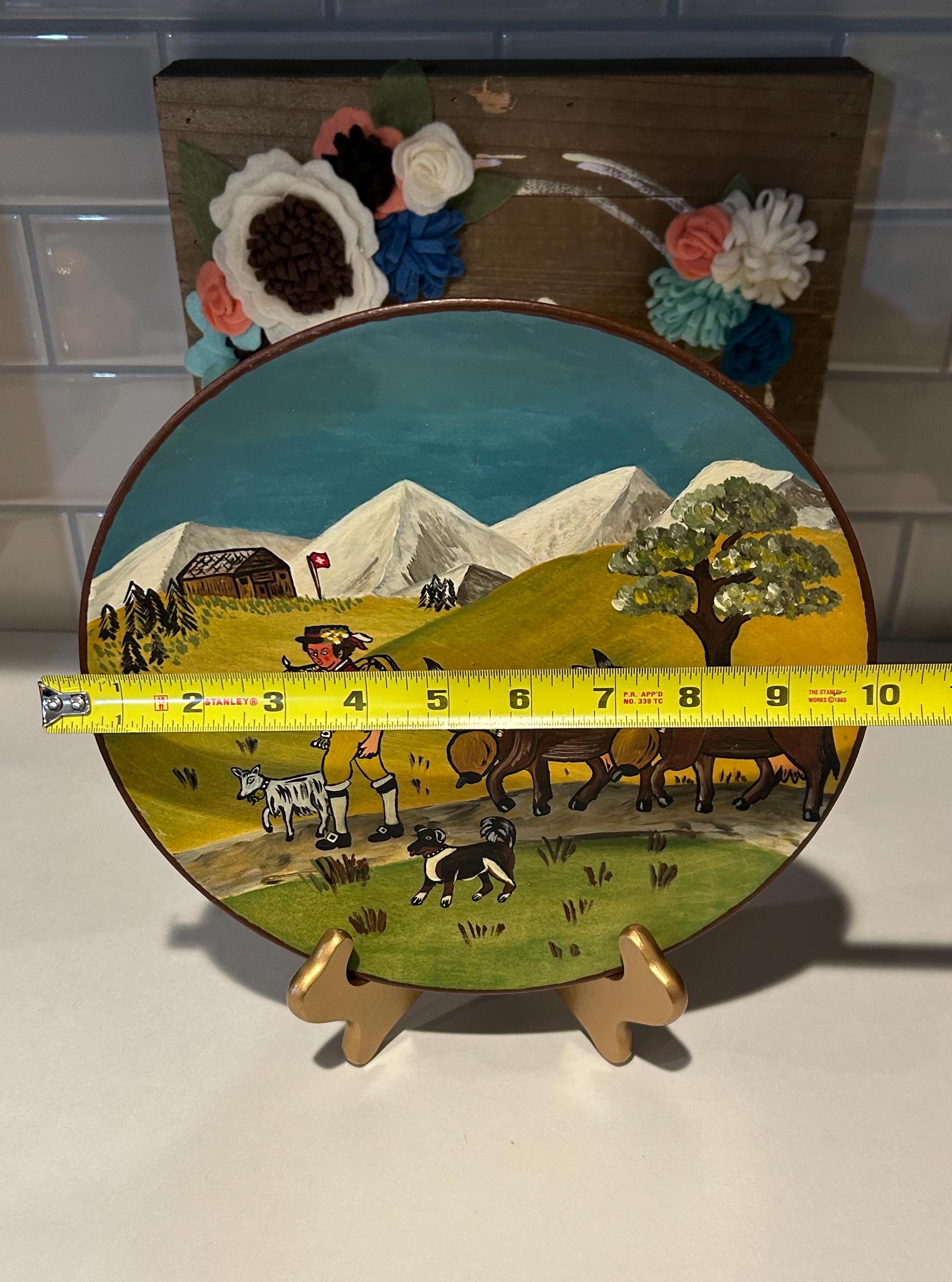 手描きのスイス民芸品木製プレート：壁装飾 - Etsy 日本