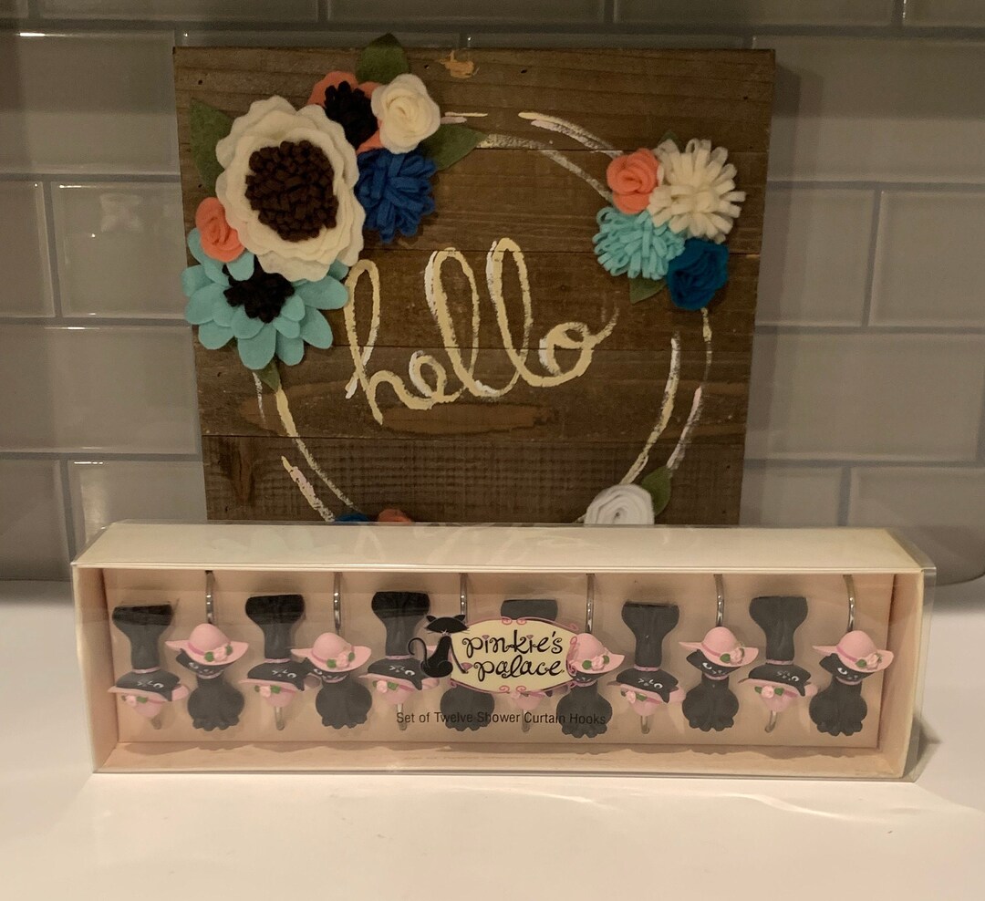 Pinkies Palace Shower Curtain Hooks Cat Shower Curtain Hooks Cat