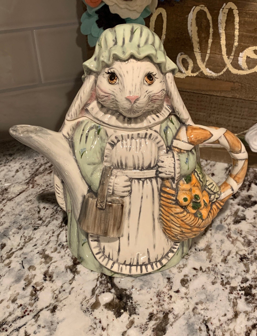 Bunny Teapot Vintage Bunny Teapot Sweet Bunny Teapot Etsy