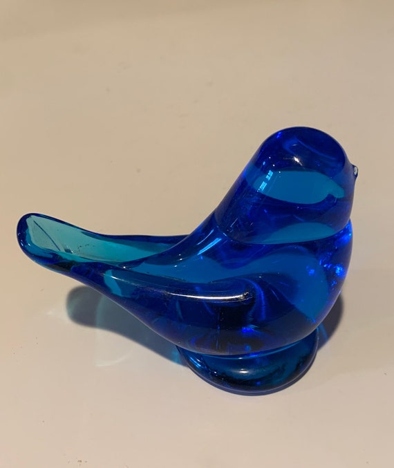Blue Glass Bird Figurine - Etsy Blue Glass Bird Figurine - Etsy