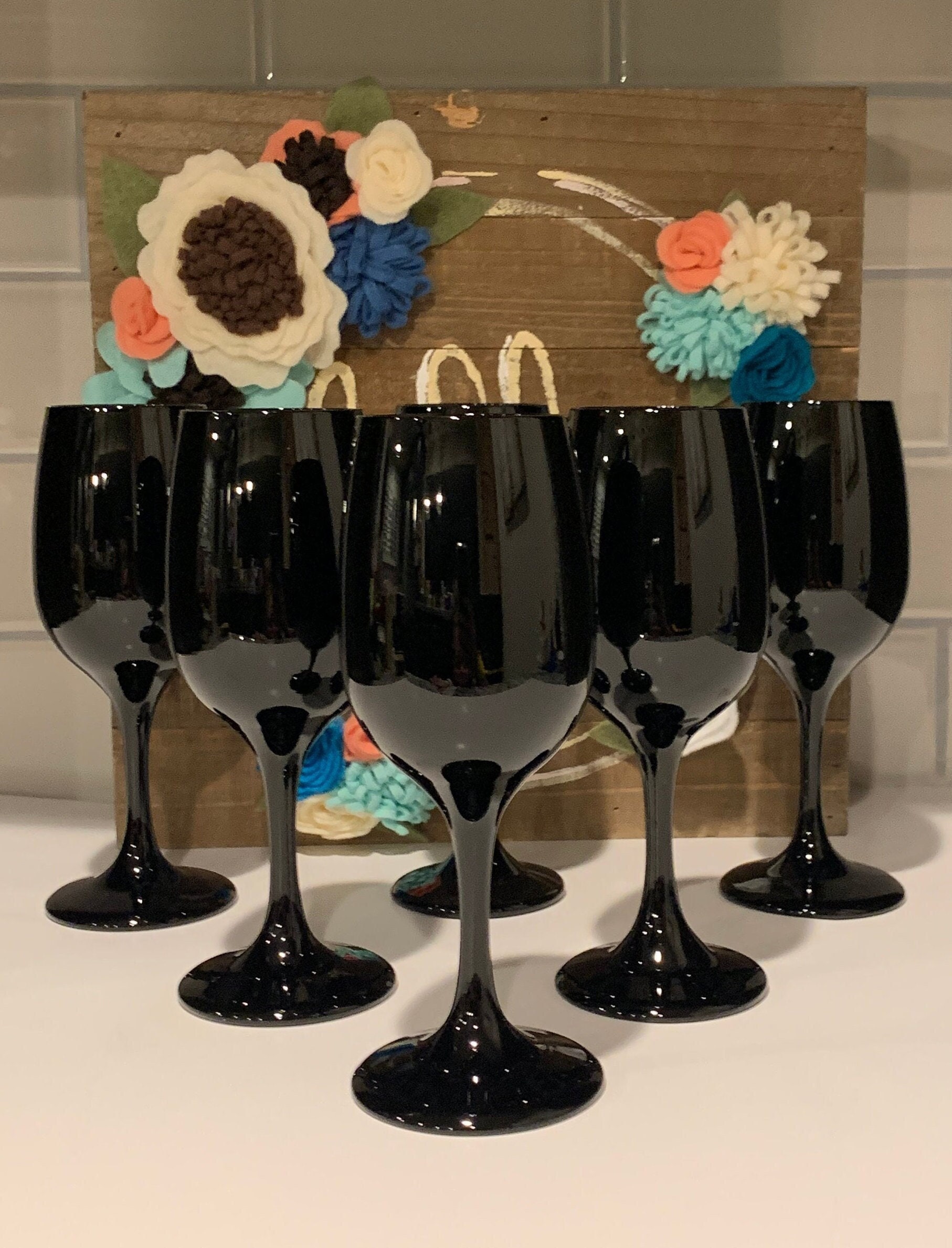 Wine Glasses Set of Eight 8 1/4 inches Tall Libby Glass Pattern #3004