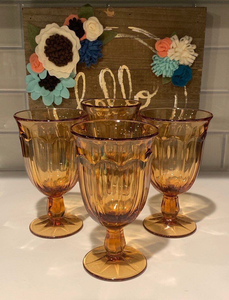 Noritake Provincial Amber Iced Tea Glasses Amber Noritake Etsy