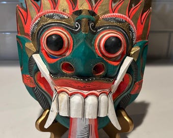インドネシア バリ島 ランダ木製マスク |民芸ウォールアート - Etsy 日本
