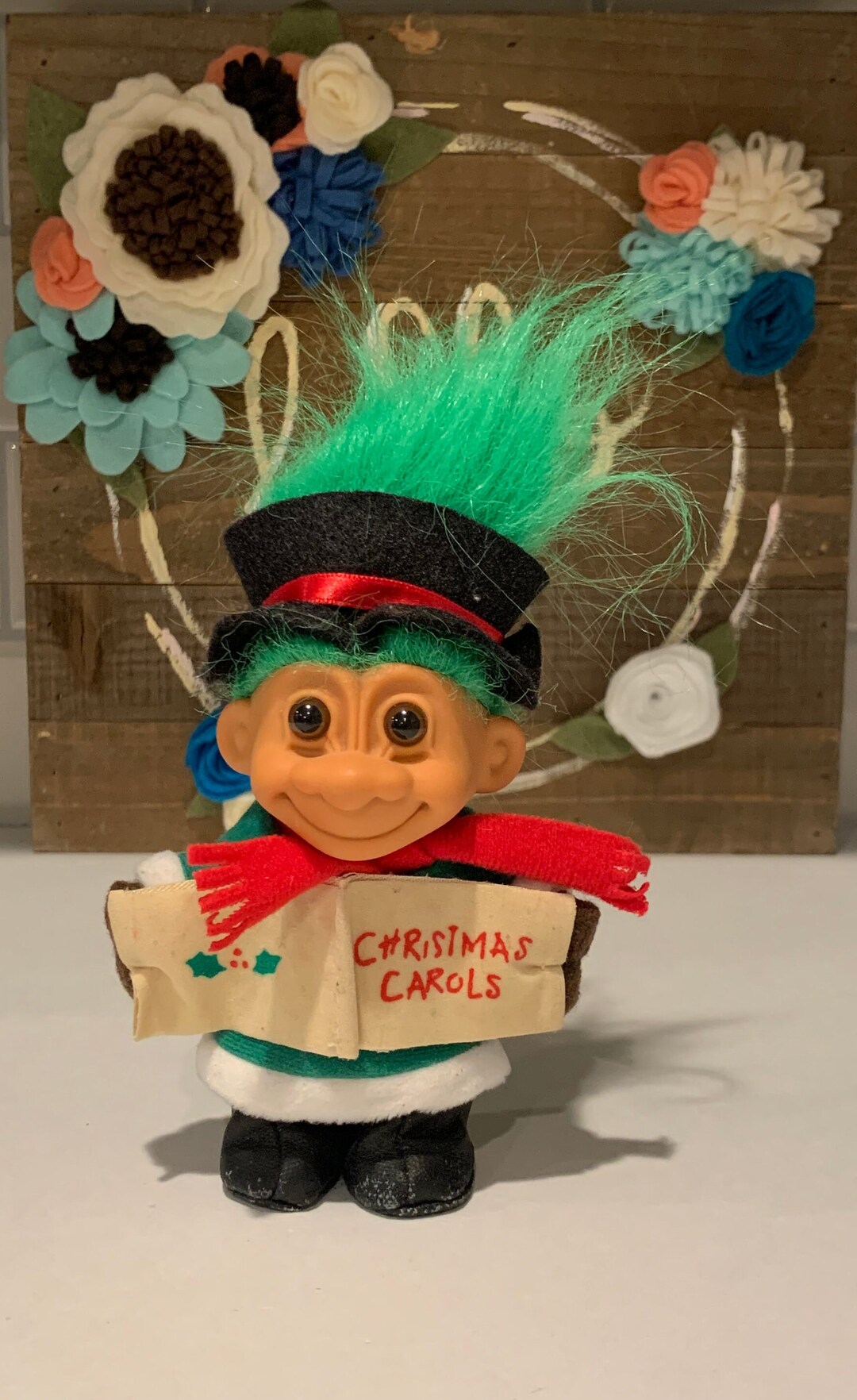 Vintage Christmas Troll Doll Lucky Christmas Bingo Troll Doll Troll